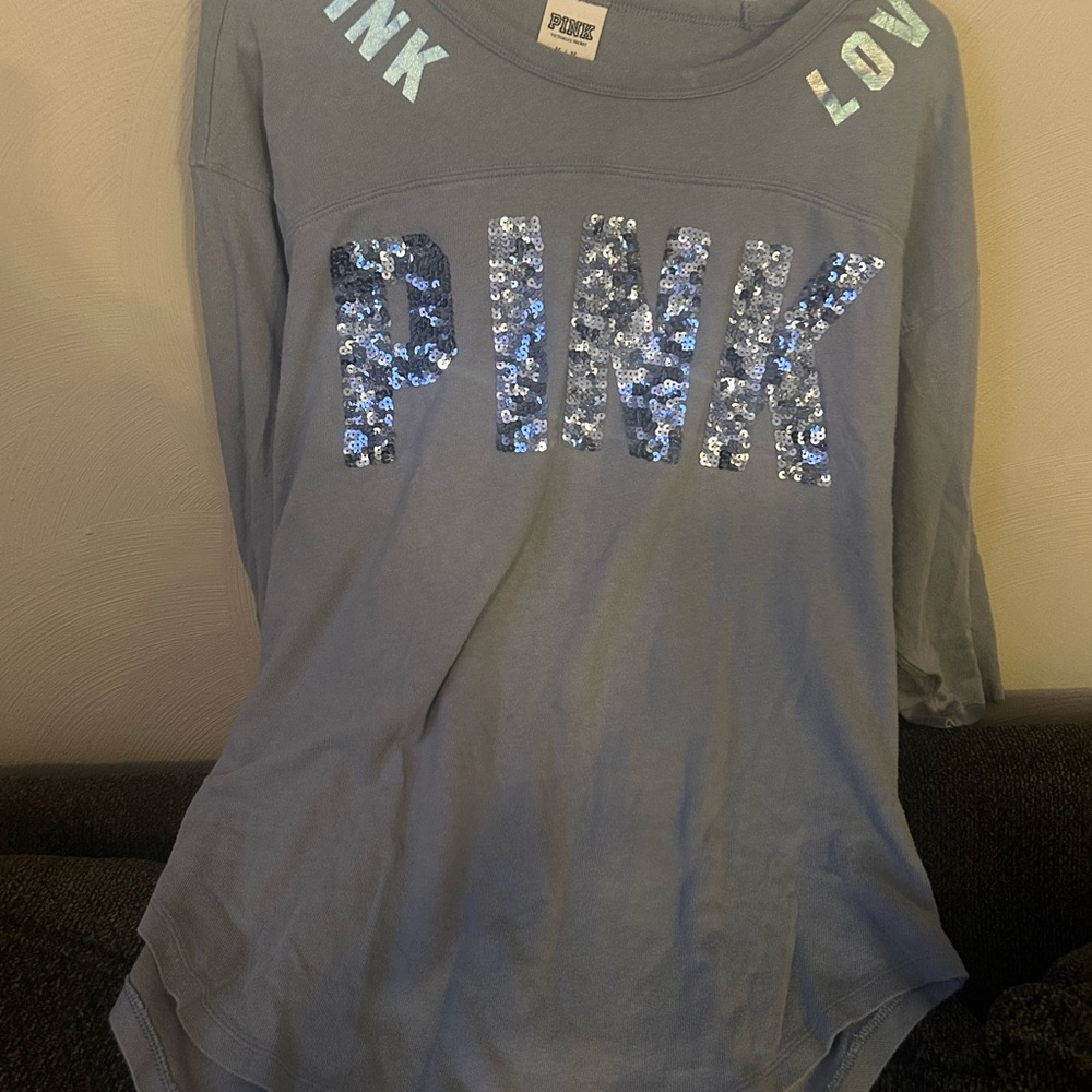 PINK Victoria's Secret Light Blue Long Sleeve